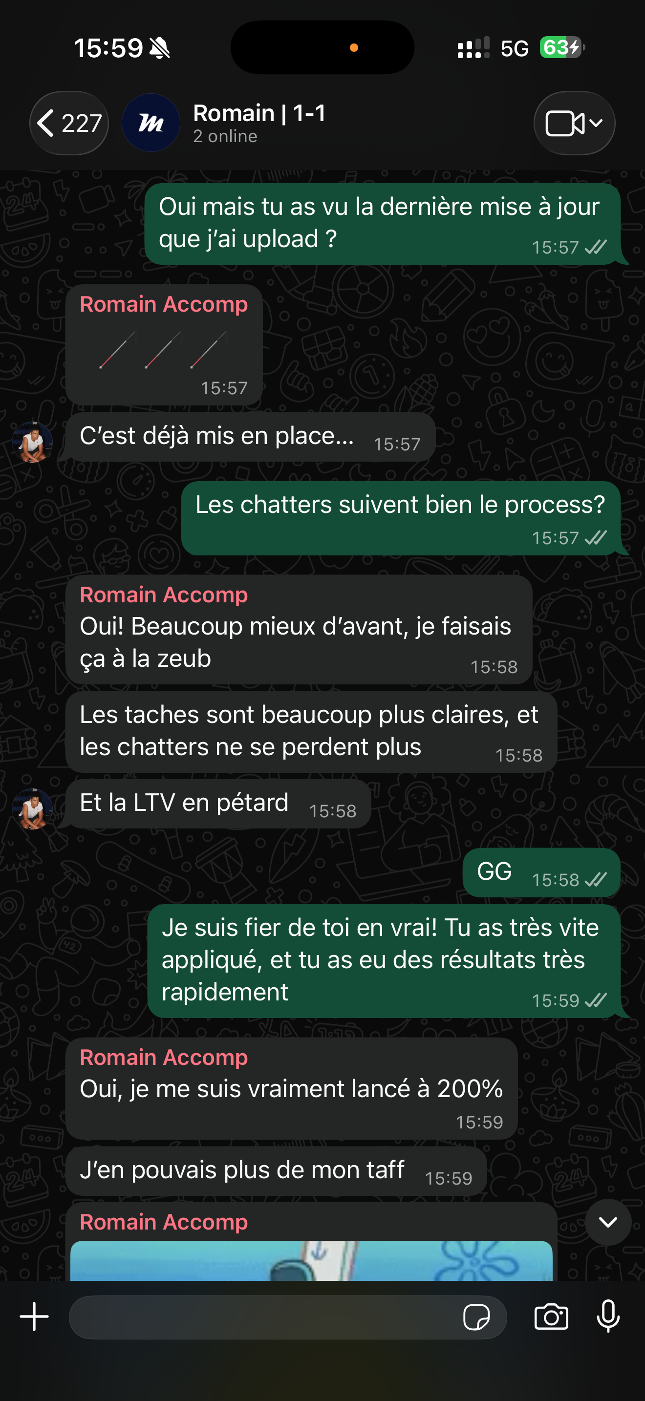 Retour membre WhatsApp