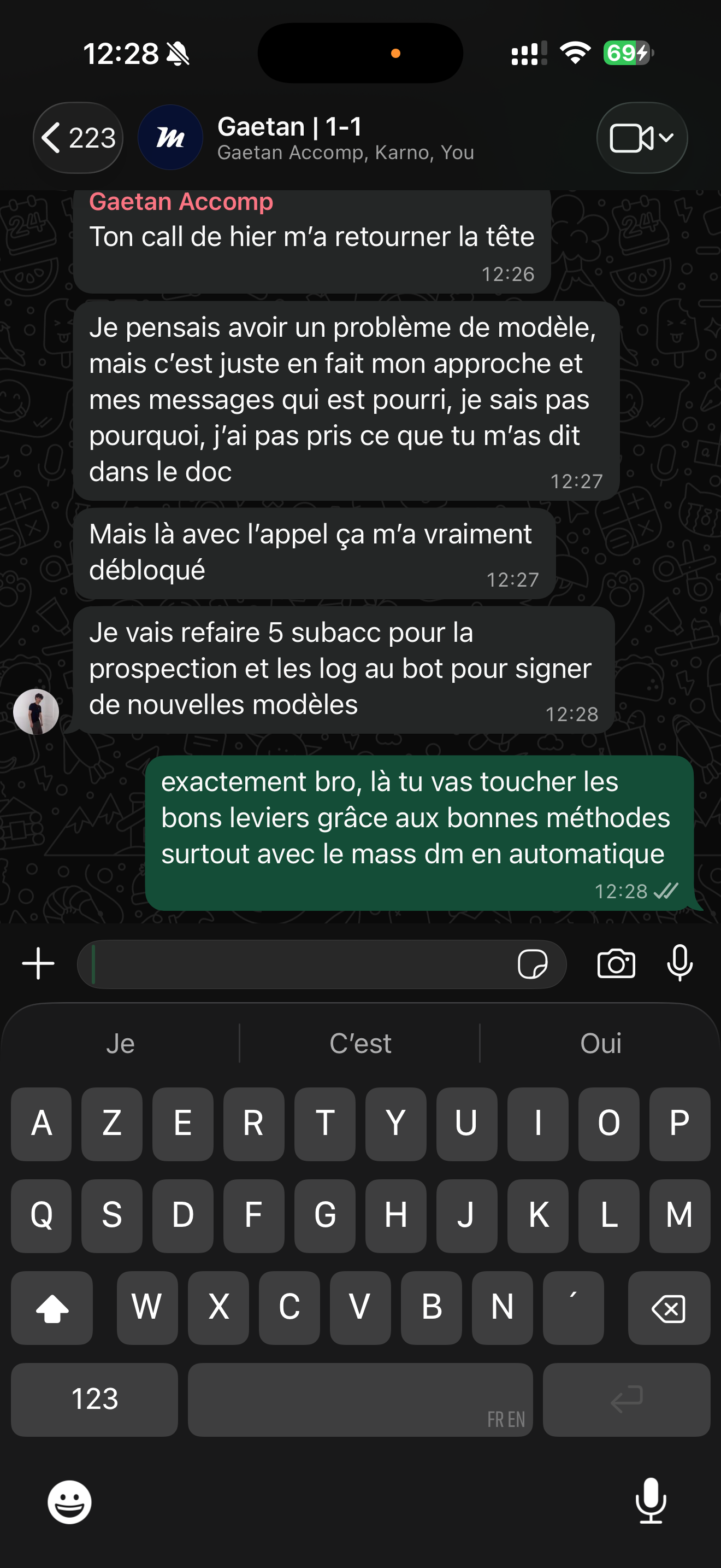 Retour membre WhatsApp