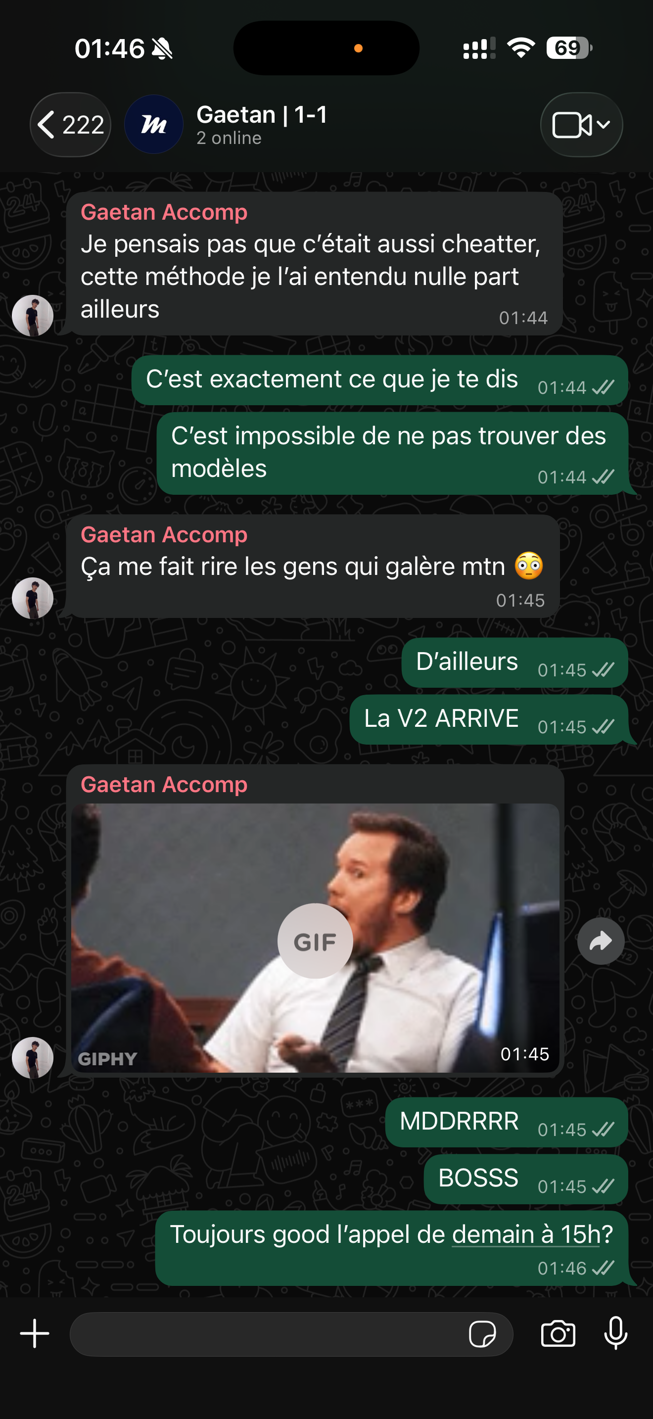 Retour membre WhatsApp
