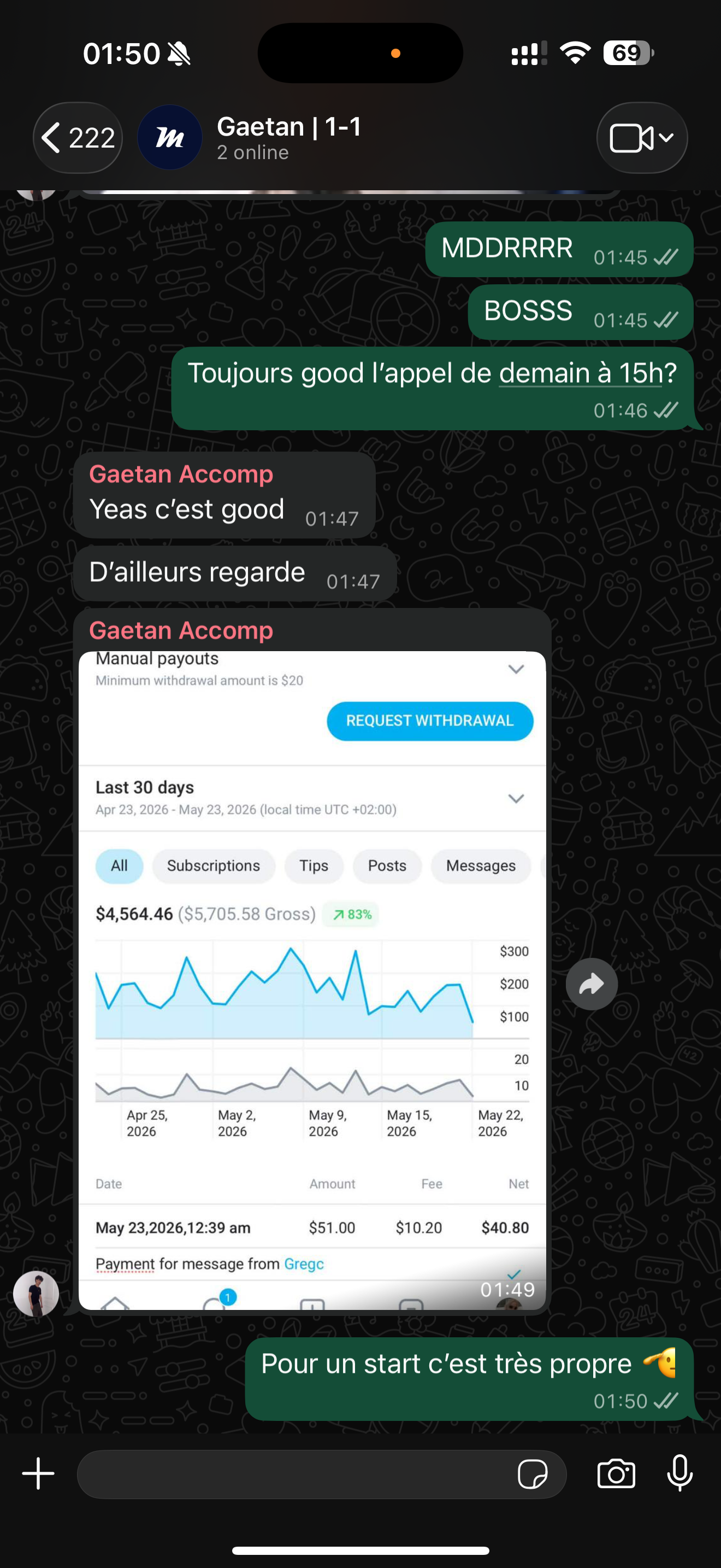 Retour membre WhatsApp