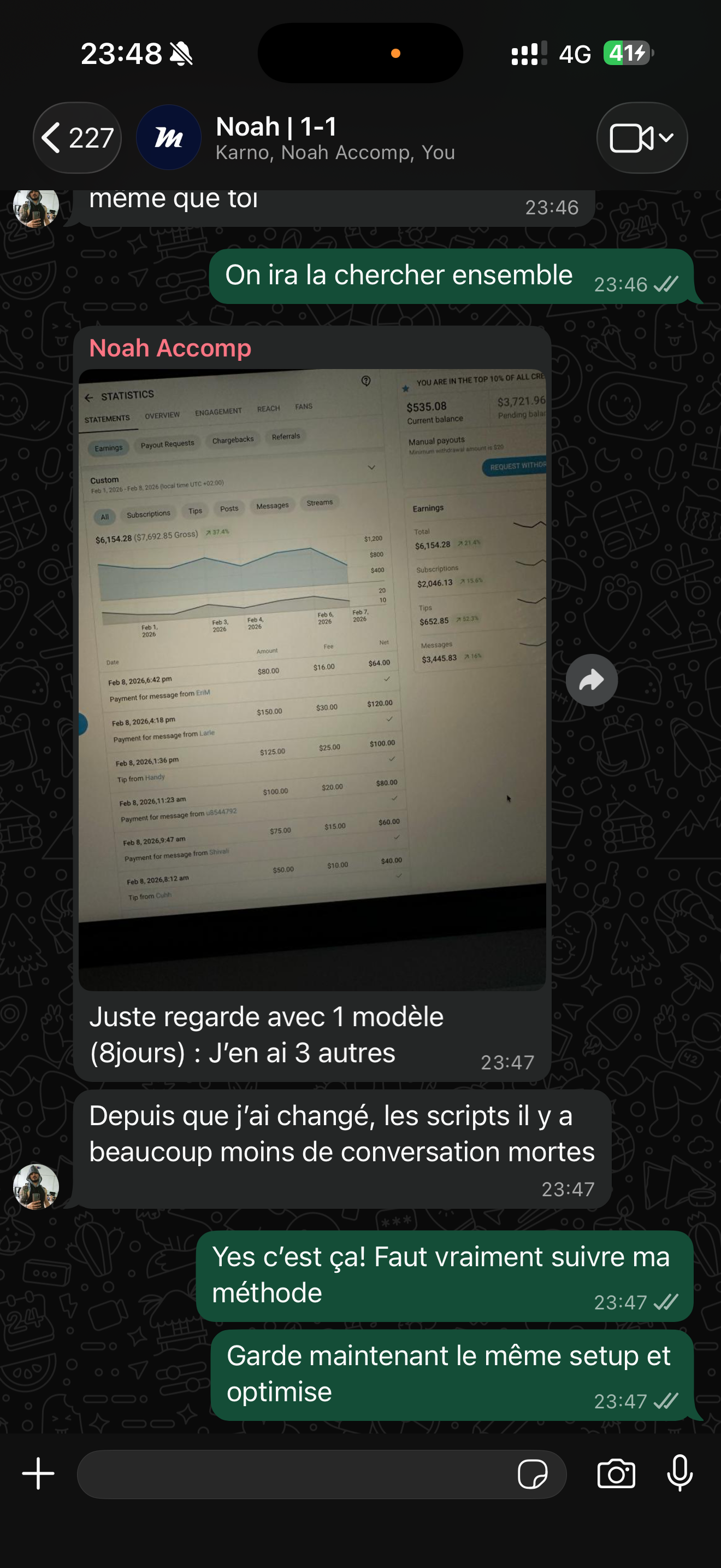 Retour membre WhatsApp